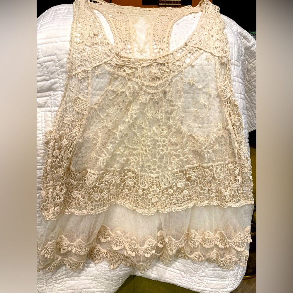 Lace and crochet tank